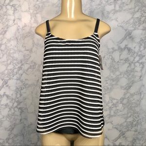 Croft & Barrow 6 Vented Tankini Black & White